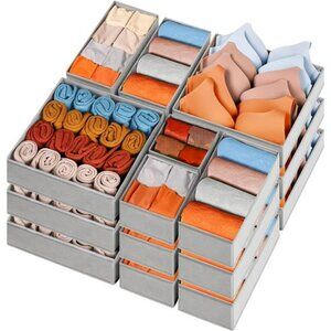 15 Pack Fabric Drawer Organizers Closet Bins for Clothes Socks Underwear